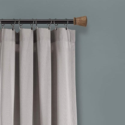 Lush Decor Linen Button Window Curtain Panel, Bedroom & Dining Room - Image 3
