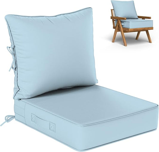 Outdoor Seat Cushion Set 22 L × 24 W × 5 H Inch Waterproof & Fade Resistant by VisitheKimunukStore