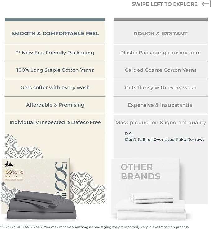 Mayfair Linen 100% Cotton Split King Sheets Sets - Image 2