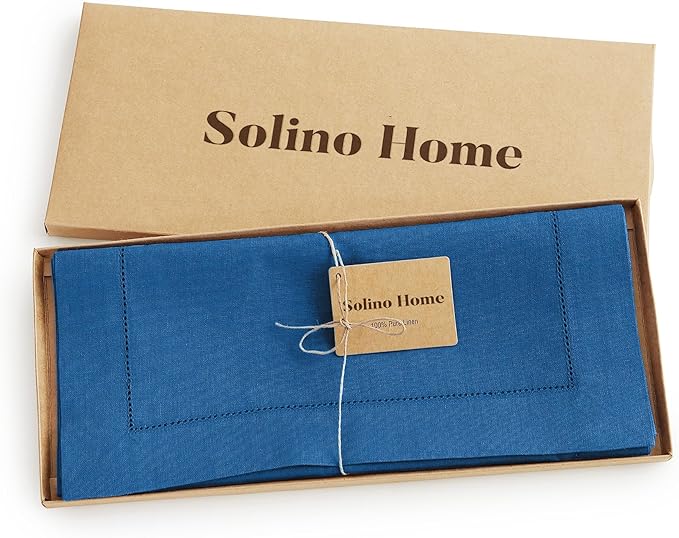 Solino Home Linen Indigo Blue Table Runner 132 Inches Long - Image 5
