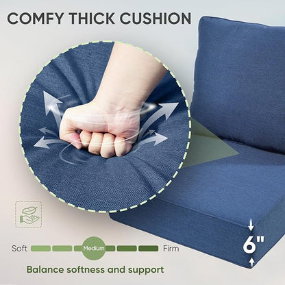Outdoor Chair Cushions Set of 3, Waterproof 24x24 Patio Chair Cushion, Couch - Image 5