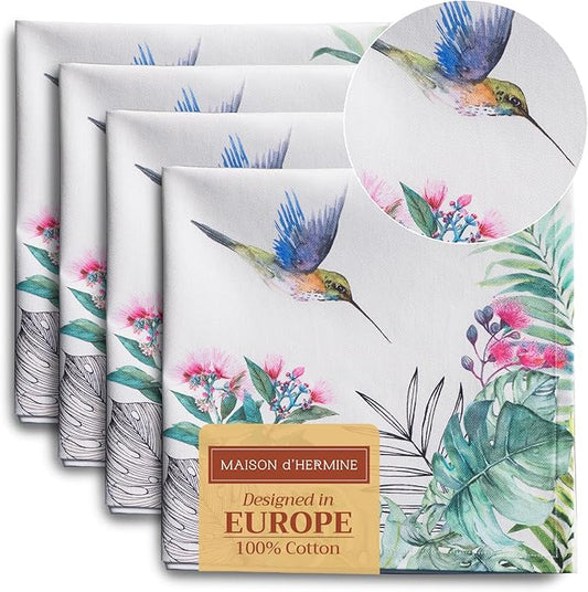 Maison d' Hermine Cloth Napkins Set of 4 100% Cotton Everyday Reusable Square by MaisondHermine