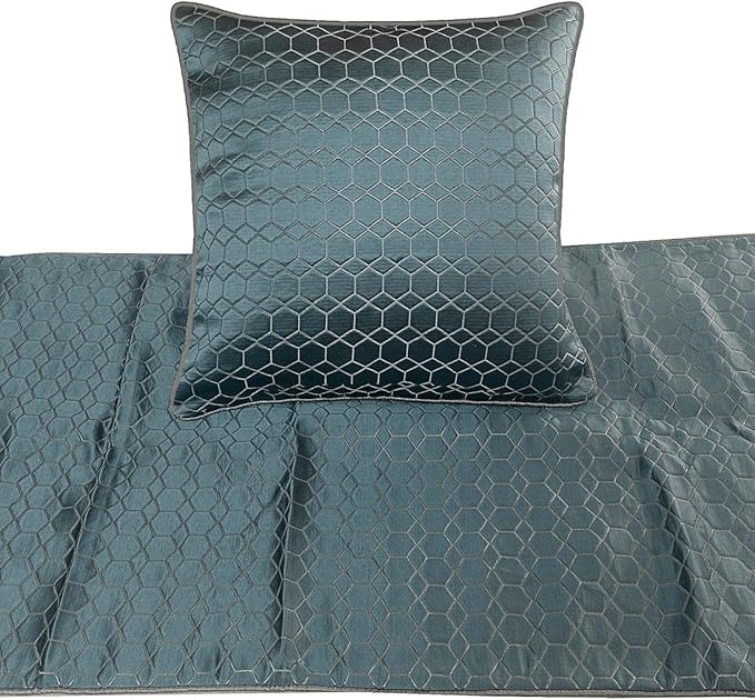 The HomeCentric King Queen Twin Blue Decorative King 90"x18" Bed Runner Without - Image 2