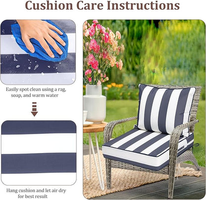 Waterproof Outdoor Chair Cushion Set of 4, Outdoor Cushions - Image 7