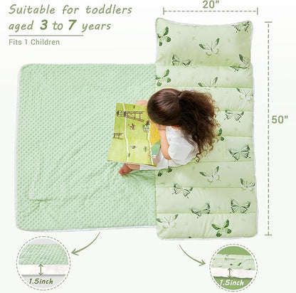 Toddler Nap Mat with Pillow and Blanket, Extra Large Rolled Napping Mats - Image 4