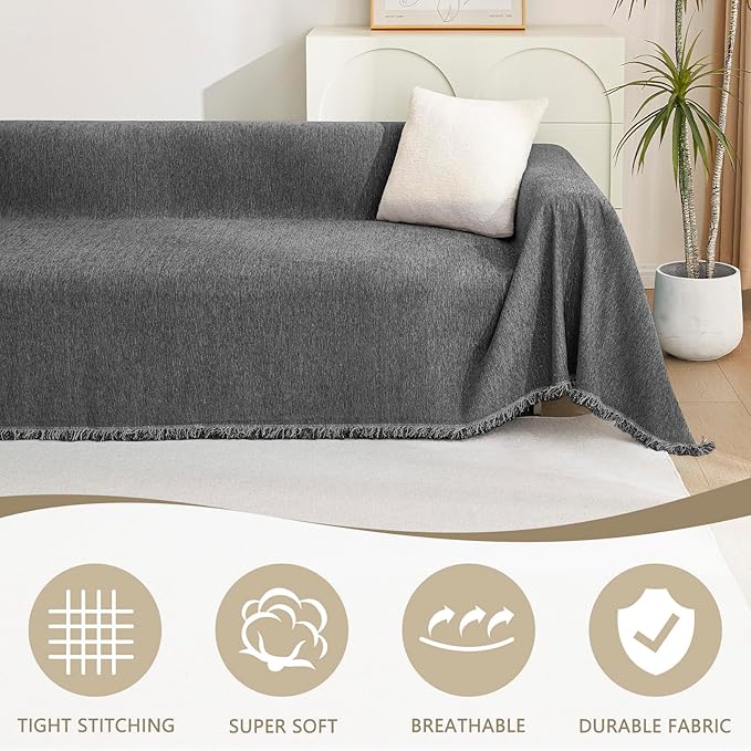 MYSKY HOME Couch Covers for 3 Cushion Couch Sofa, Sectional Couch Cover L Shape - Image 2