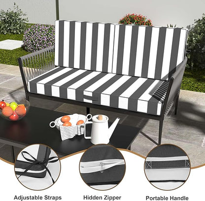 Outdoor Loveseat Cushion Set 46 x 26 Inch, Waterproof & Fade-Resistant Deep - Image 5