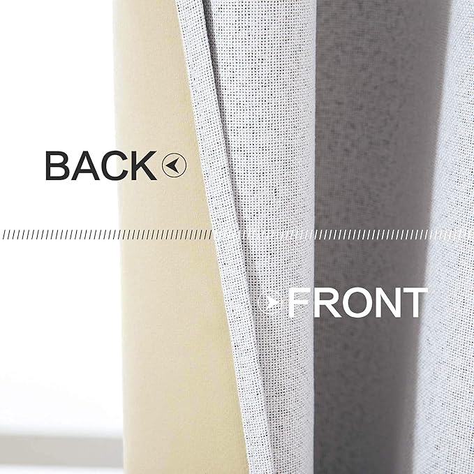 MIULEE Linen Texture Full Blackout Curtain - Image 6