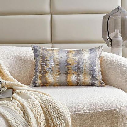 THE-TINOART Gold Ombré Jacquard Pillow Cover 12x20 Inches - Image 2