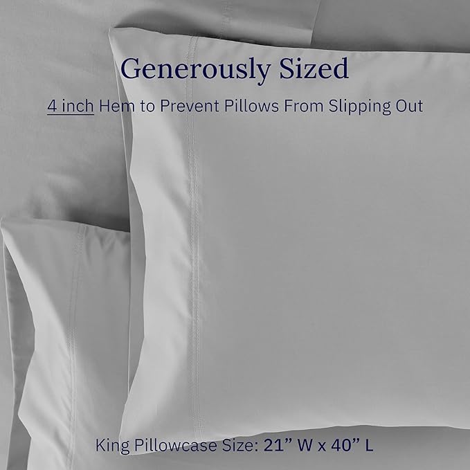 CALIFORNIA DESIGN DEN Luxuriously Soft Hotel Quality 600 Thread Count, 100% - Image 5