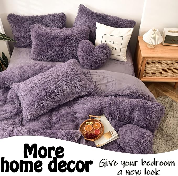 MorroMorn Decorative Pillows Covers, 2 Packs Faux Fur Pillow Cases Standard Size - Image 6
