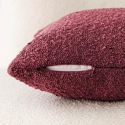 Foindtower Decorative Textured Boucle Throw Pillow Covers Accent Solid Pillow - Image 3
