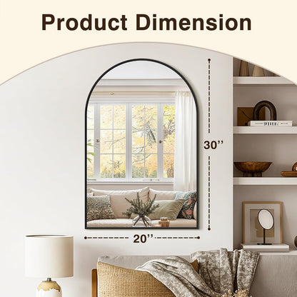 arched bathroom vanity mirror for over sink, 2, close-up detail