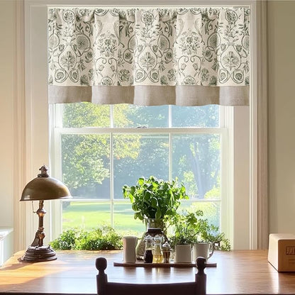 jinchan Linen Valance Kitchen Curtain - Image 3