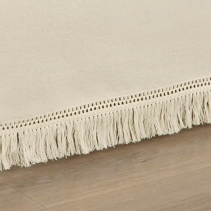 Lush Decor Boho Fringe 15-Inch Tailored Drop Easy Fit Bedskirt - Image 3