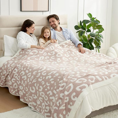 Snuggle Sac Leopard Microfiber Blanket, Queen Size Beige, 90x90 inches - Image 7