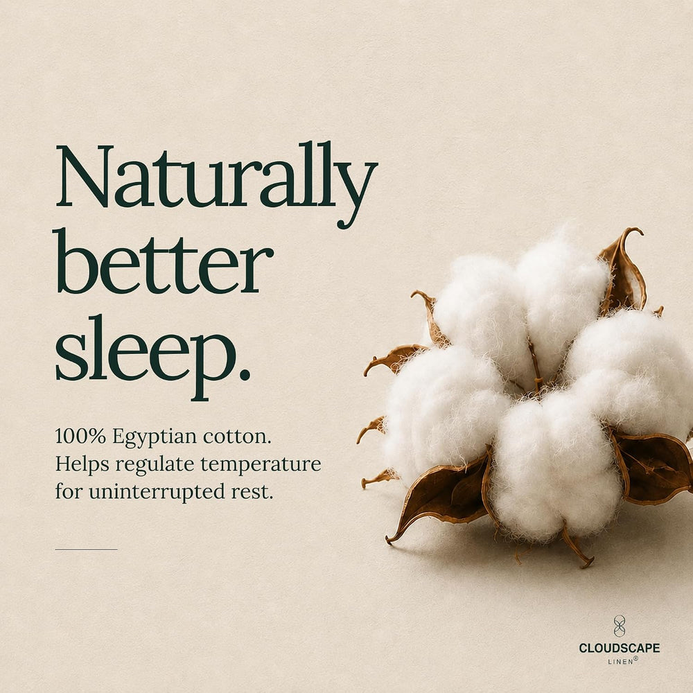 Cloud Scape Split King Sheets 100% Egyptian Cotton Sateen - Sepia Rose