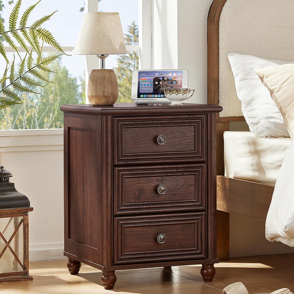 RWYHG 18" Night Stand Set 2, Nightstand with 3 Drawers