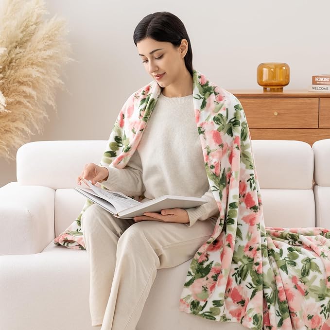 Luxury Printed Fleece Warm Throw Blanket, Soft Lightweight Velvety Plush Throw - Image 3