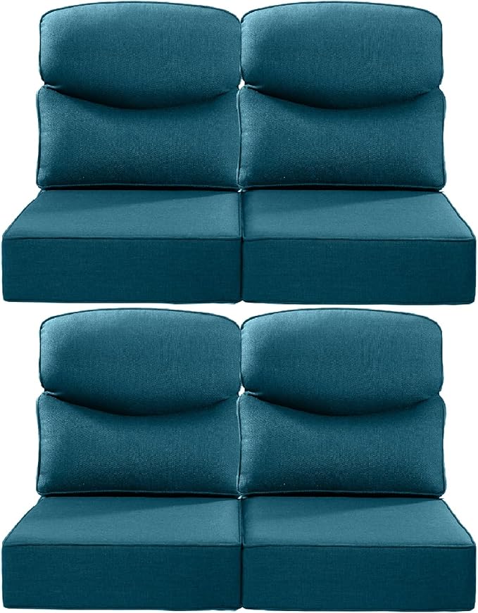 Luxury 24x24x6 Inch Smile Patio Dining Chair Cushions Set of 4 by ACTREST