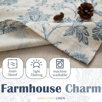 jinchan Floral Valance Curtain Linen Kitchen Valance - Image 3