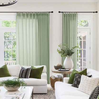 Pinch Pleat Linen Sheer Curtains 96 Inches Long 100 Inch Wide - Image 7