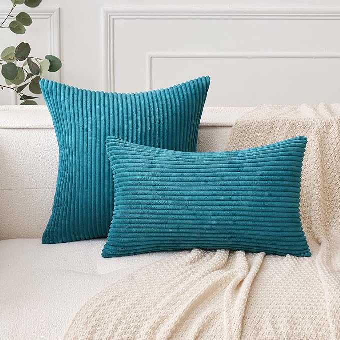 MIULEE Pack of 2 Corduroy Pillow Covers 12 x 20 Inch Lumbar Throw Pillow Covers - Image 4