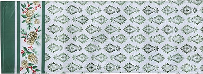 Newbridge Christmas Holly Pinecone Border 70 Inch Long Fabric Table Runner by HomeBargainsPlus