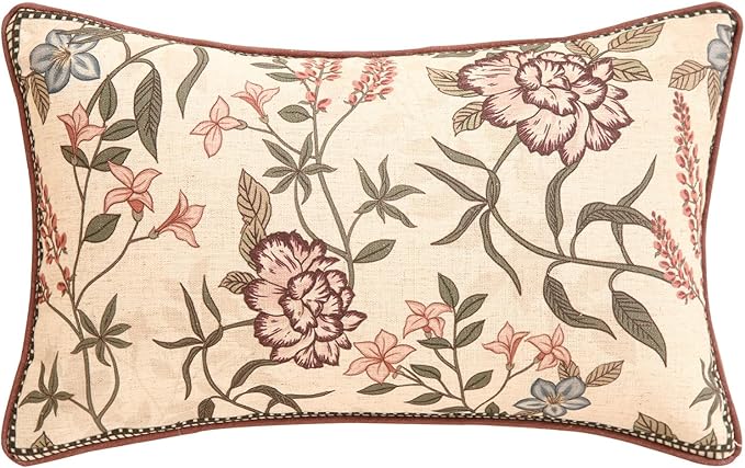 ISAENNE Design Linen Vintage Throw Pillow Covers 12"x20", Rectangle Cushion by Isaennehomedecoration