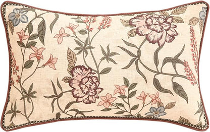 ISAENNE Design Linen Vintage Throw Pillow Covers 12"x20", Rectangle Cushion by Isaennehomedecoration