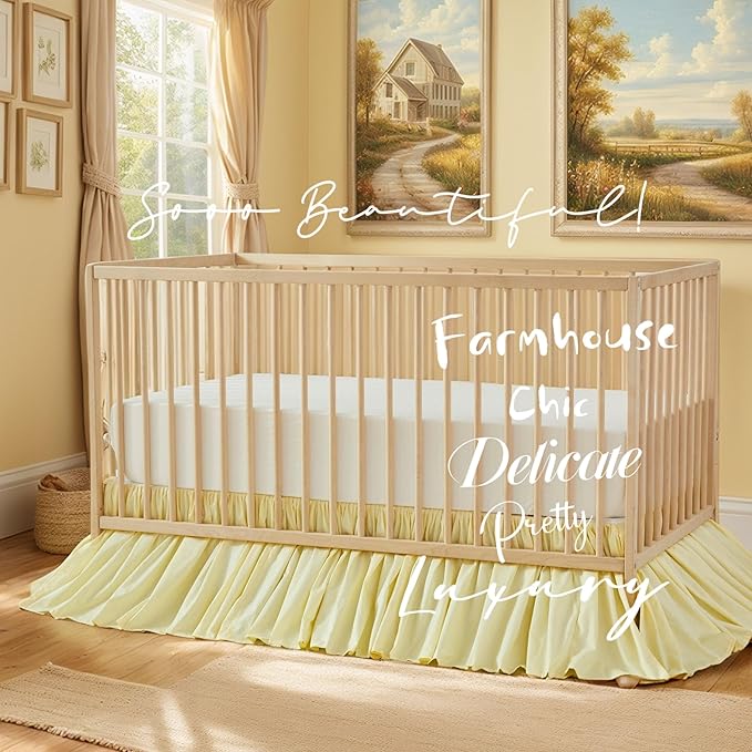 Brandream Gathered Crib Skirt, Baby Boy, Baby Girl, Gender Neutral Crib Skirt - Image 2