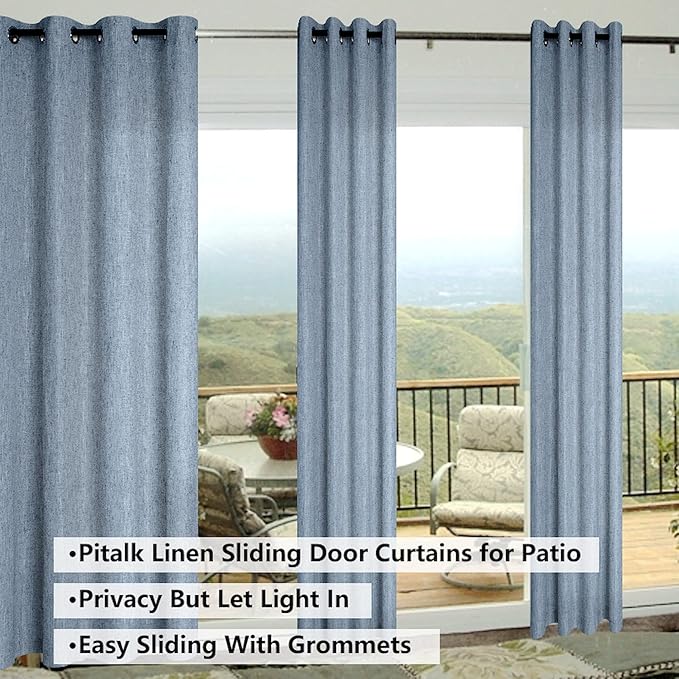 Dusty Blue Sheer Curtains 96 Inches Long - Image 2