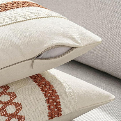 MIULEE Set of 2 Burnt Orange Decorative Pillow Covers 20x20 Inch Farmhouse - Image 5