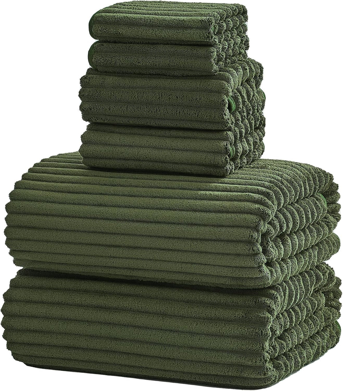 6 piece bath towel set, 30"x60" towels, olive, main product view
