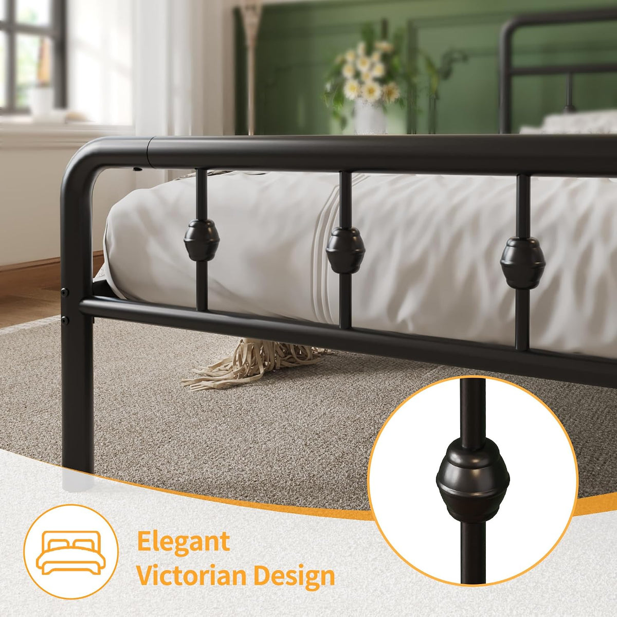 lutown-teen 12 inch twin bed frames with headboard showing dimensions