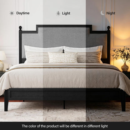 king size bed frame with 50.2" tall upholstered, view 9