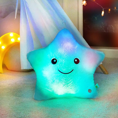 WEWILL 13'' Creative Twinkle Star Light up Night LED Plush Pillows Stuffed - Image 2