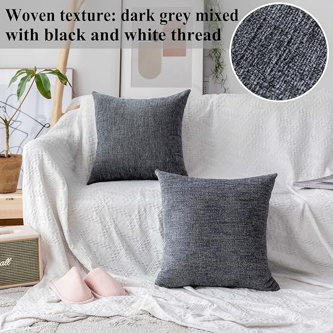 Home Brilliant Square Throw Pillows Cover Supersoft Chenille Velvet Plush - Image 3