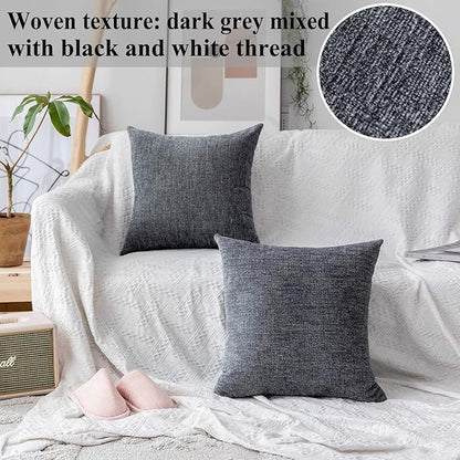 Home Brilliant Lumbar Pillow Cover Textured Chenille Decorative Throw Pillows - Image 3