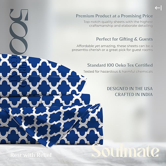 Mayfair Linen 100% Cotton Printed Bed Sheets Full Size Set - Image 5
