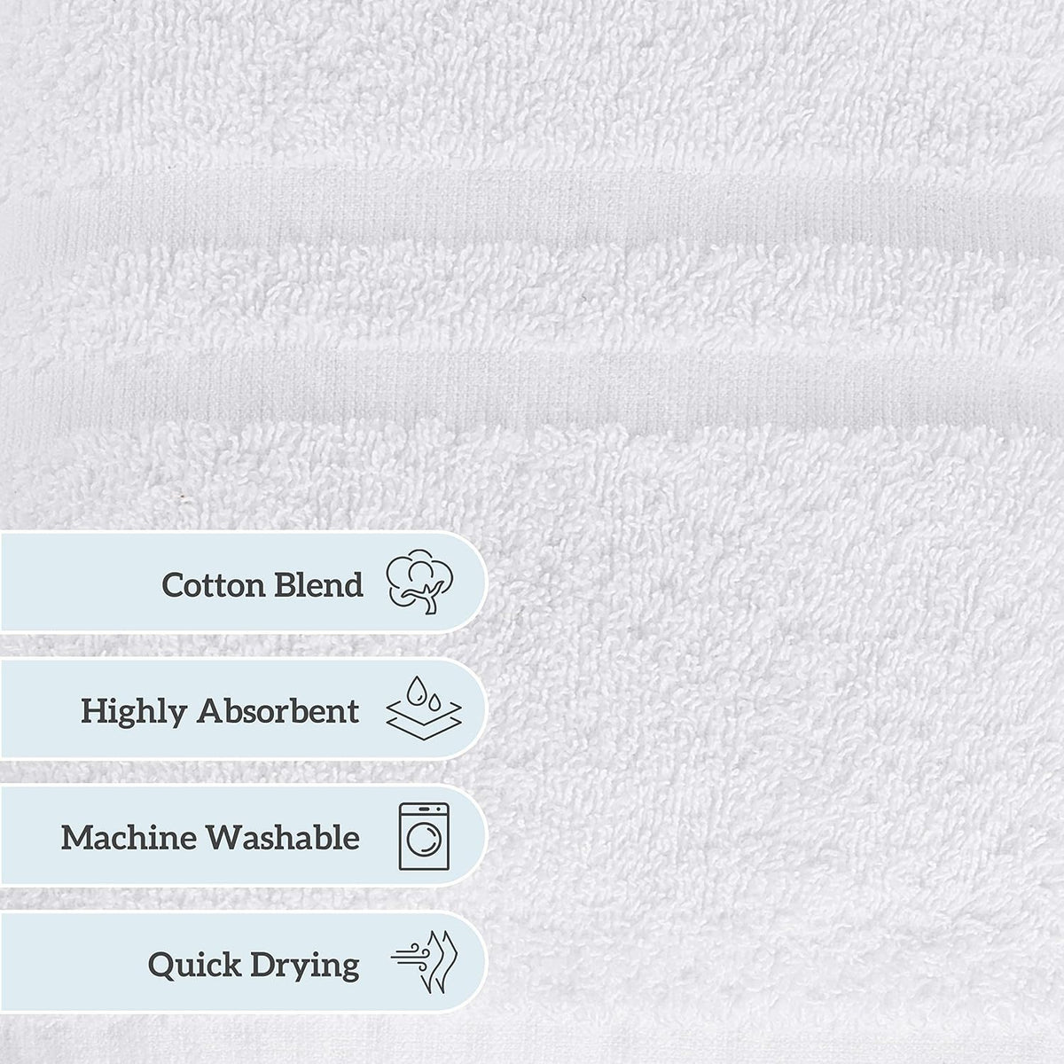 green lifestyle luxury bath towel - white large, package contents