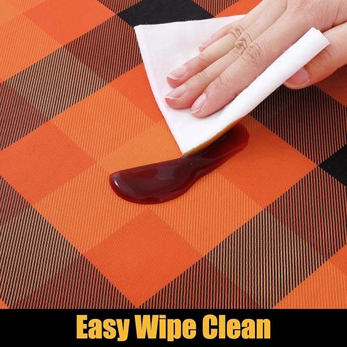 Smiry Rectangle Picnic Table Cloth, Elastic Waterproof Fitted Vinyl Tablecloths - Image 4