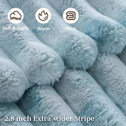 Fluffy Faux Fur Throw Blanket, Thick 1000GSM Soft Cozy Throw Blankets - Image 3