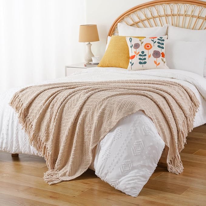 BATTILO HOME Beige Throw Blankets - Image 5