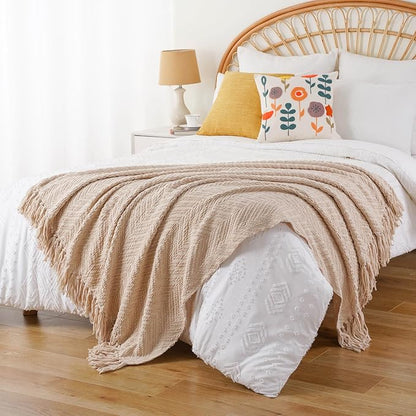 BATTILO HOME Beige Throw Blankets - Image 5