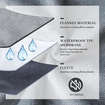 Waterproof Blanket for Bed Couch Sofa, Fleece and Flannel Waterproof Mat - Image 5