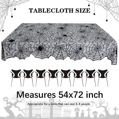 Halloween Lace Tablecloths Black Table Cloths Spiderweb Table Fabrics Decor