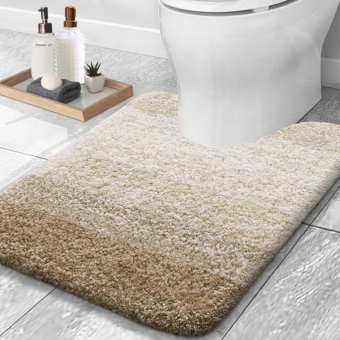 OLANLY Luxury Toilet Rugs U-Shaped 24x20, Extra Soft and Absorbent Microfiber by OLANLY