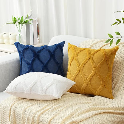 decorUhome Throw Pillow Covers 22x22 Inch Set of 2, Soft Plush Faux Fur Wool - Image 5
