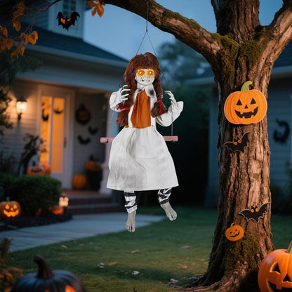 Prsildan Animatronic Halloween Decorations Outdoor Scary Ghost Girl Decor